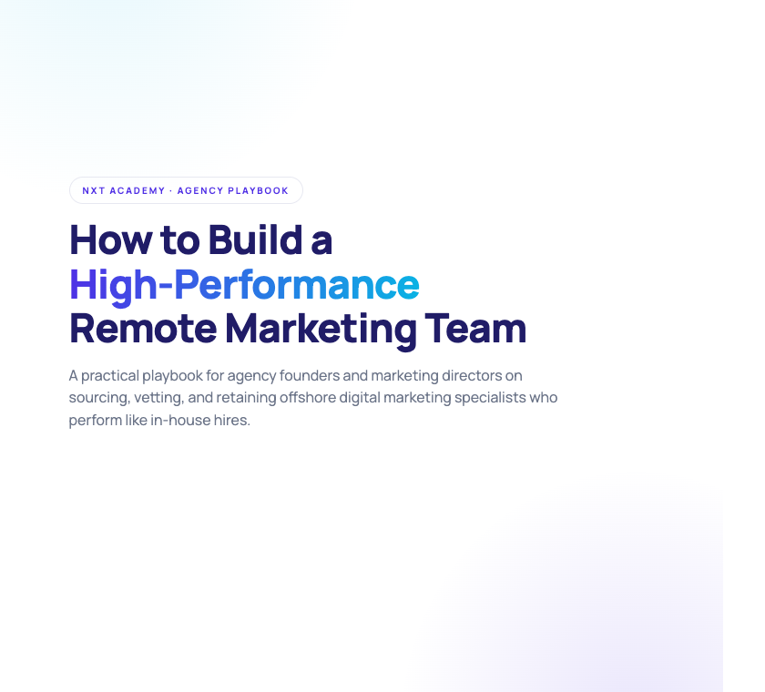 NXT Remote Agency Playbook cover